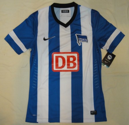 13-14 Hertha BSC Home Soccer Jersey Shirt(Player Version) - Click Image to Close